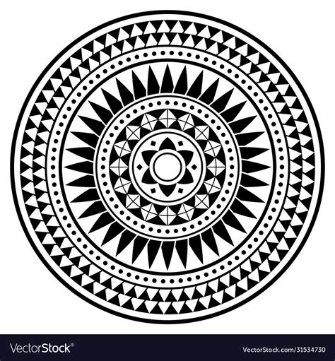 Tribal Polynesian Mandala Design Geometric Vector Image