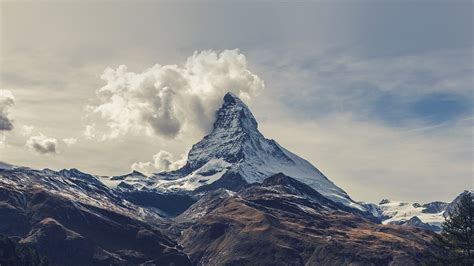 Matterhorn Mountains Clouds Sky Landscape Hd Wallpaper Wallpaper