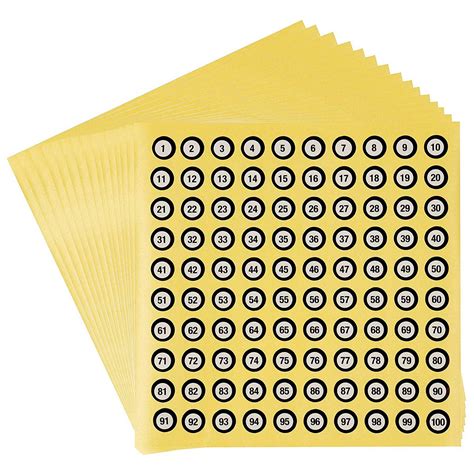 Numbers Stickers 30 Pack Small Sticker Number Number 1 100 Self