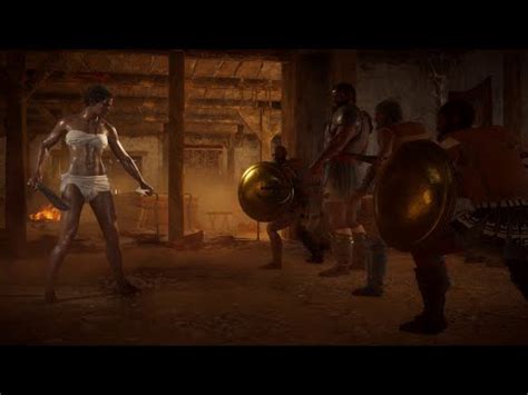 Assassin S Creed Odyssey Kassandra Fight Scene Bare Chested And