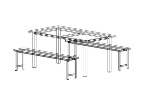 Bench And Table Sets 3d Model Cgtrader