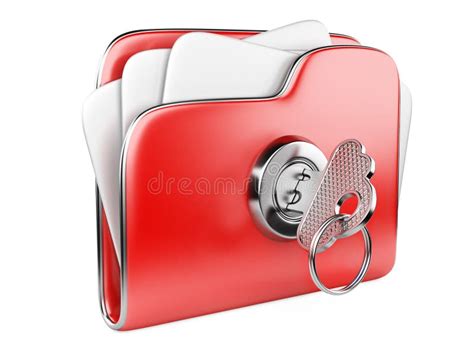 Secure Files Folder With Key Stock Illustration Illustration Of
