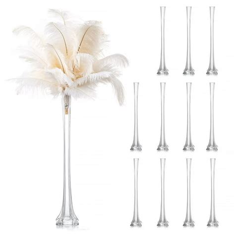 Glasseam 20 Tall Glass Vases For Wedding Table Centerpieces Set Of 12