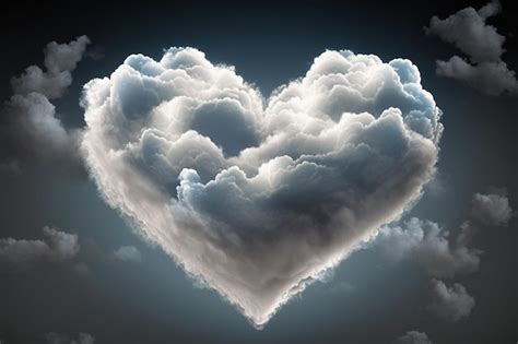 Premium Photo Heart Cloud In The Sky