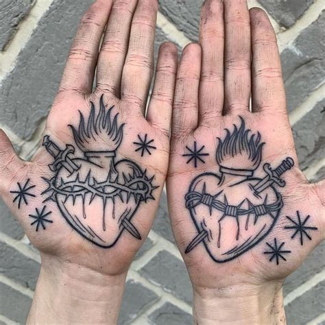 Ig Lukeaashley Palm Tattoos Sacred Heart Tattoos Hand Palm Tattoos