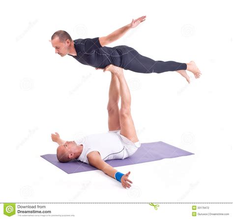 Keep in mind that working the right poses can help alleviate. Practicing Acro Yoga Exercises In Group / Bird Pose Stock ...