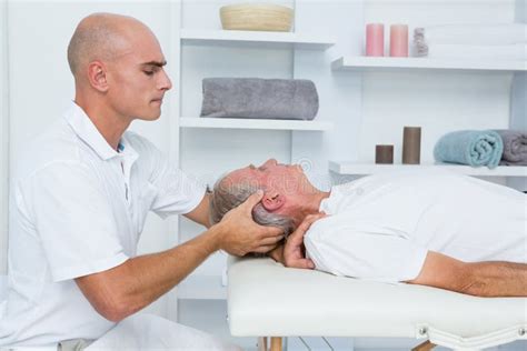 Man Receiving Head Massage Stock Image Image Of Physiotherapy 54759711