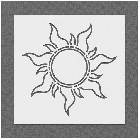 Tangled Sun Outlined Stencil 14mil Mylar Stencil Reusable Etsy