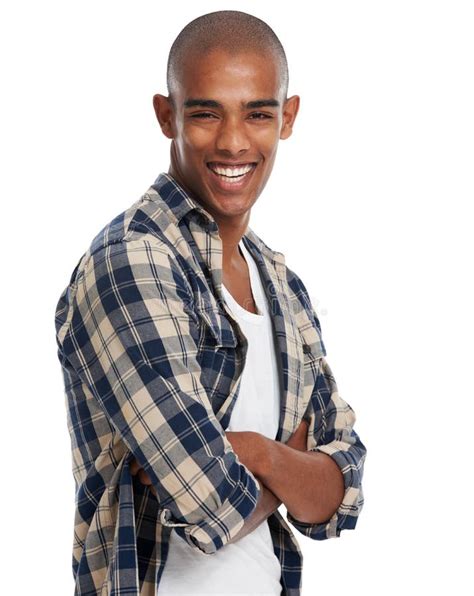 Happy Black Man Studio Portrait And Arms Crossed With Smile