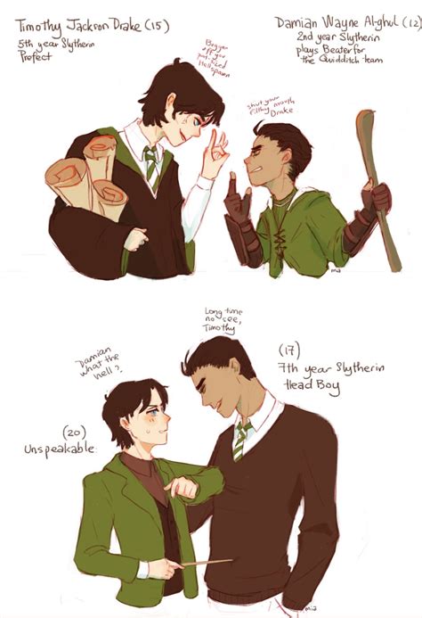 Tim Drake And Damien Wayne With A Harry Potter Crossover Fan Art Literally Theyre So