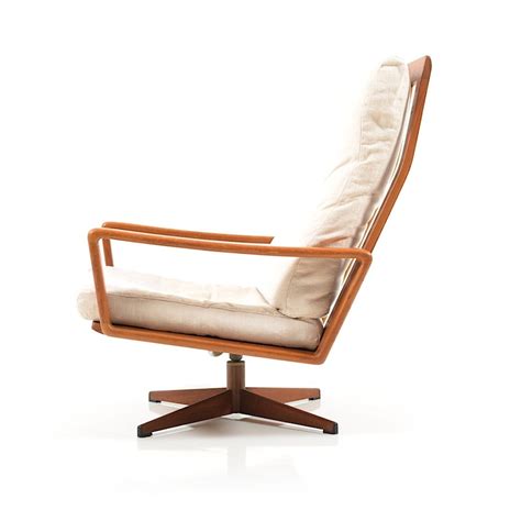 Arne Wahl Iversen Swivel Lounge Chair By Komfort Denmark 1960s 61953