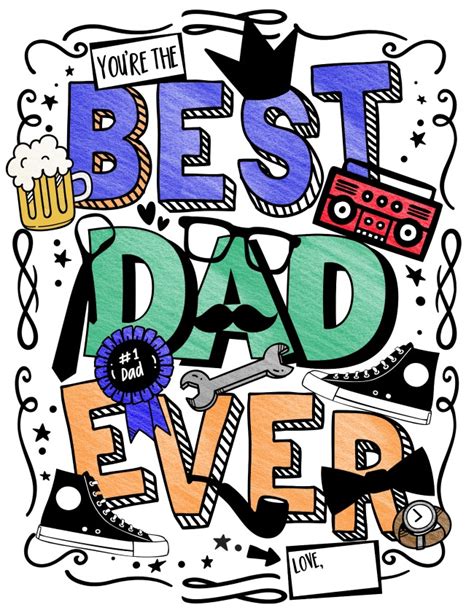 Free Best Dad Ever Fathers Day Coloring Page Printable Motherhood
