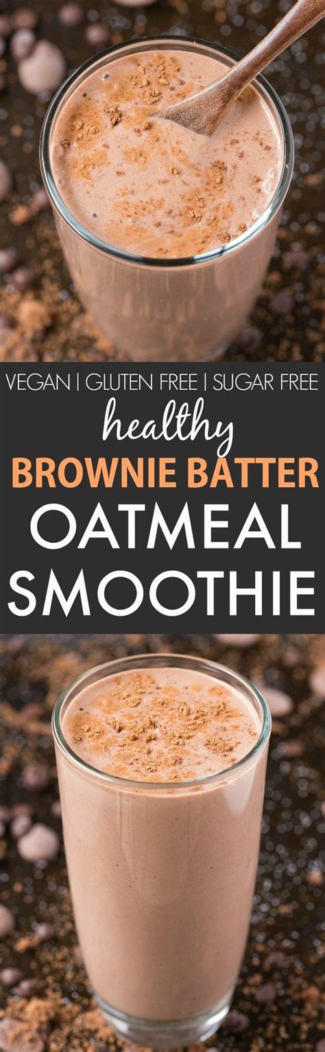 Then add your dry goods, e.g. Healthy Brownie Batter Oatmeal Smoothie