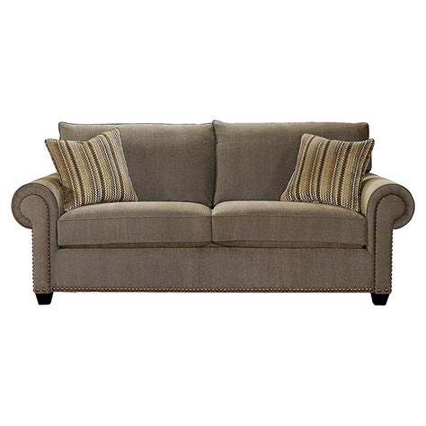 Jennifer taylor home caroline collection modern hand tufted with iconic home camren sofa velvet upholstered swoop arm silver nailhead trim espresso finished wood legs couch modern contemporary, black. Missing Product | Sofa, Upholstered sofa, Nailhead trim