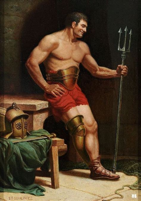 Smiling Gladiator With Trident 19th Century Stefan Bakalowicz