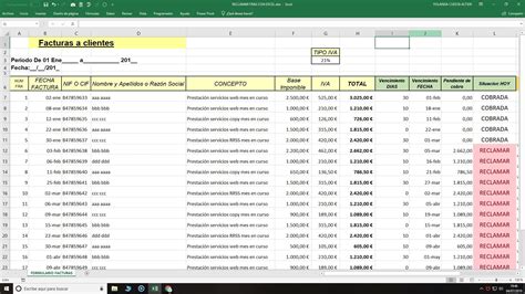 Control En Excel Vencimiento Facturas A Cobrar Empieza Ya Facturas