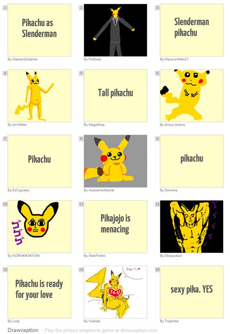 Pikachu As Slenderman Drawception