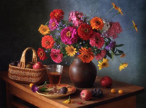 Still Life With Flowers And Fruits Photograph By Tatyana Skorokhod