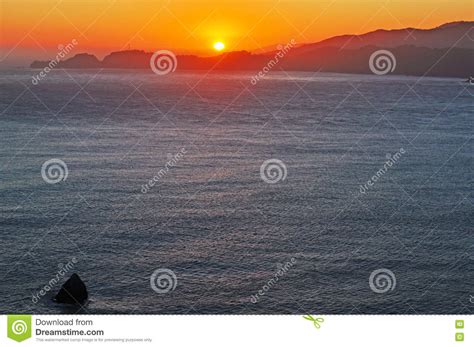 San Francisco California United States Of America Usa Sunset Bay