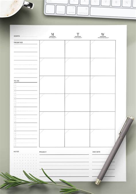 Free Monthly Planner Printable Pdf World Of Printables