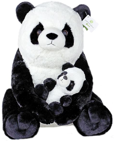 Exceptional Home Zoo 18 Inch Giant Panda With Baby Panda Plush Toys
