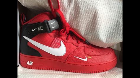 Quick Look At The Nike Air Force 1 Utility Mid 07 Lv8 Red Buy It Now