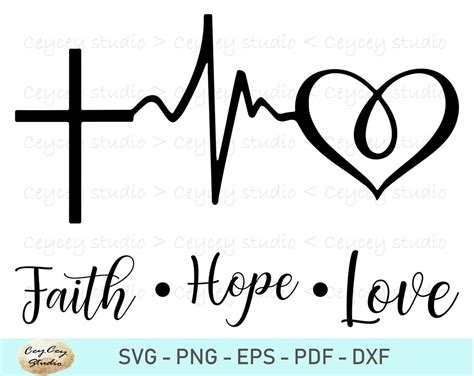 Faith Hope Love Svg Faith Cross Svg Cross Svg Love Svg Etsy