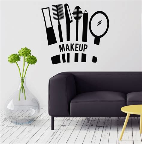 Vinyl Decal Cosmetics Makeup Beauty Salon Woman Girl Room Wall Stickers