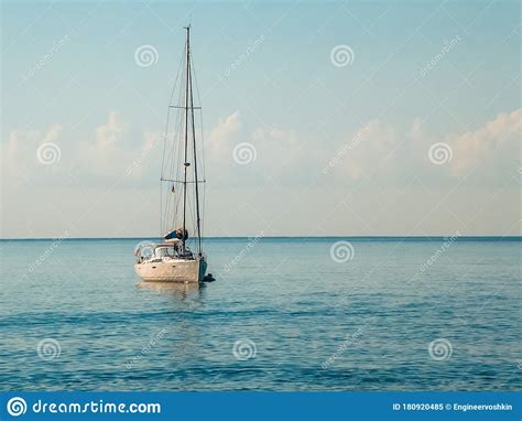 Yacht In The Azure Sea Stock Image Image Of Sunny Clear 180920485