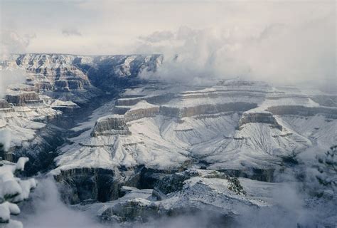 Snow Over The Grand Canyon Arizona Usa Photo On Sunsurfer