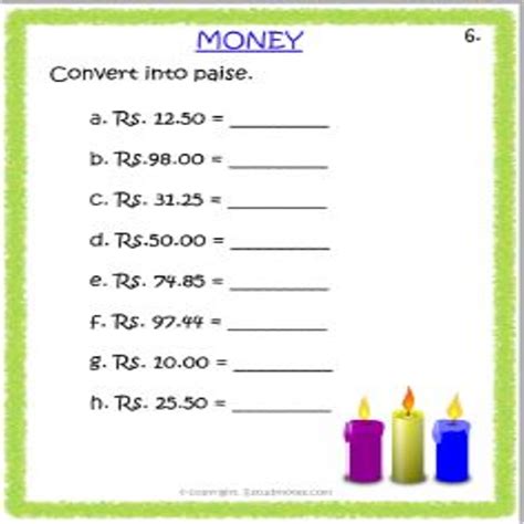 Money Conversion Worksheet Currency Exchange Rates