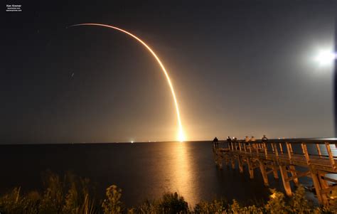 Recycled Spacex Falcon 9 Streaks To Orbit On Nighttime Delivery Next