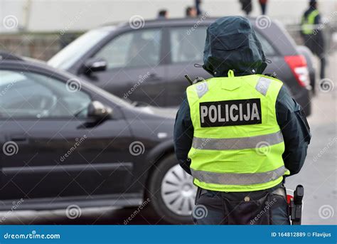 Police Officer Managing Road Traffic Stock Image Image Of Patrol