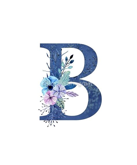 Monogram B Icy Winter Bouquet Sticker By Floralmonogram Monogram