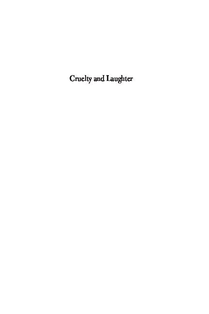 Cruelty And Laughter Forgotten Comic Literature And The Unsentimental