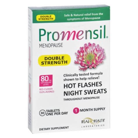 promensil menopause double strength relief hot flashes night sweats 30 tablets case of 1