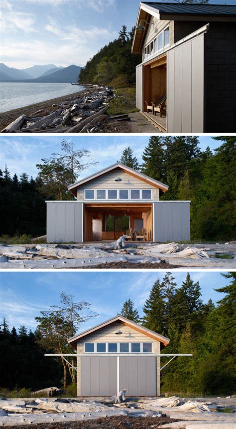 This Boat House With A Lofted Sleeping Area Sits On The Shores Of The