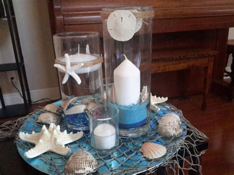 Beach Candle Seashell Cylinder Vase Centerpiece Set Wedding Floating