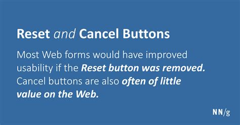 Reset And Cancel Buttons