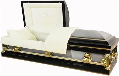 Best Price Caskets 7106 Black With Gold Accents