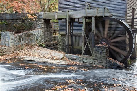Grist Mill At Stone Mountain In The Fall Photograph By Allen Penton