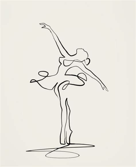 One Line Drawing Ballerina Pintura Faça Você Mesmo Desenho De Linha