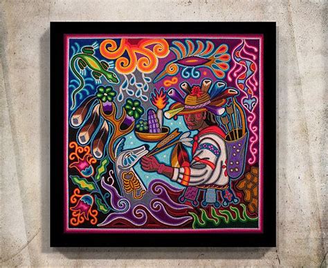 Mexican Art Mexican Painting Mexican Decor Huichol Art Etsy Mexican