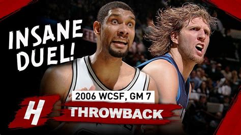 Dirk Nowitzki Vs Tim Duncan Insane Game 7 Duel Highlights 2006 Nba