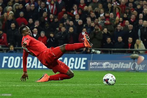 Liverpools Belgian Striker Divock Origi Narrowly Misses Applying A