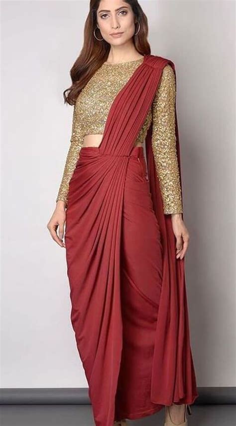 maroon lycra long sleeve blouse saree for reception long sleeve blouse designs saree blouse