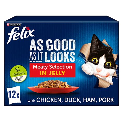 Felix As Good As It Looks Adult Wet Cat Food Meaty Selection In Jelly