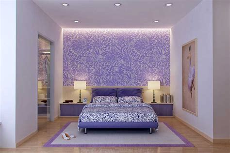 Beautiful Purple And White Bedroom Design Interior