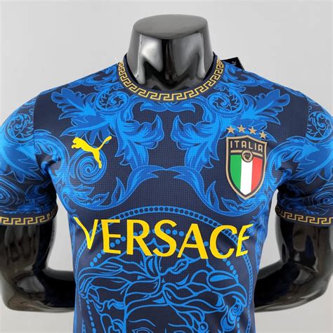 Italy X Versace Blue Player Version Jersey 2022 Football Jersey Soccer