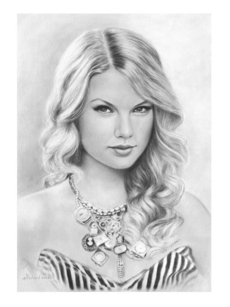 Stars Portraits Portrait Of Taylor Swift By Nichard Charcoal
